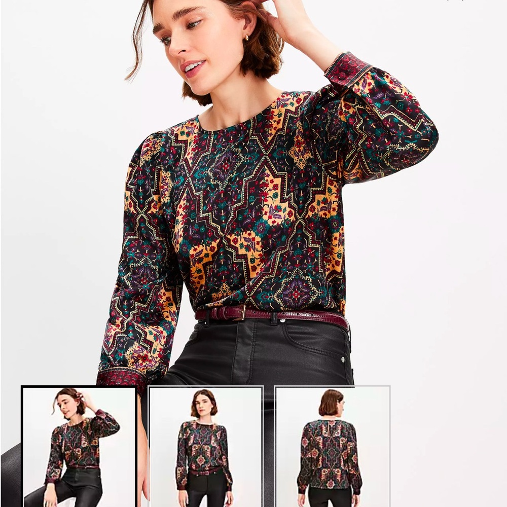 Multicolor Geometric Print Women's Top